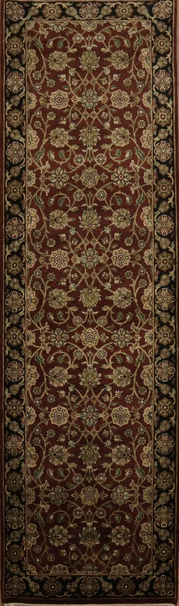 Luxurious Red Traditional Oriental Agra Runner Rug 3x10