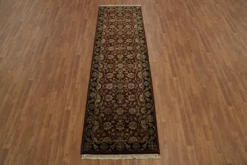 Luxurious Red Traditional Oriental Agra Runner Rug 3x10