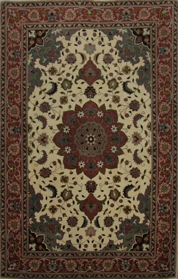 Luxurious Fine Floral Persian Tabriz Area Rug 3x5