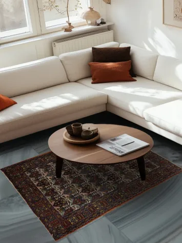 Vibrant Southwestern Persian Gharajeh Area Rug 4x6