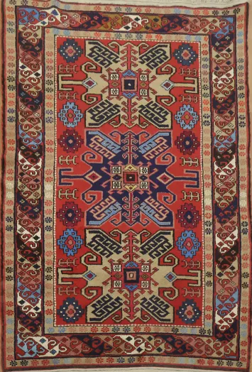Vibrant Traditional Persian Hamedan Area Rug 6x4