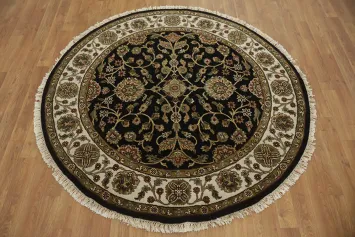 Classic Round Traditional Oriental Agra Area Rug 5x5