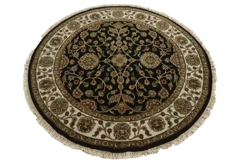 Classic Round Traditional Oriental Agra Area Rug 5x5