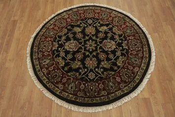 Exquisite Traditional Round Oriental Agra Area Rug 4x4