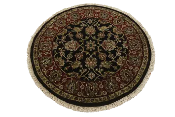 Exquisite Traditional Round Oriental Agra Area Rug 4x4