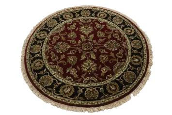 Luxury Traditional Oriental Round Agra Area Rug 4x4