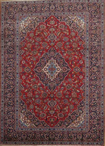Handcrafted Red Mashad Persian Area Rug 8x11