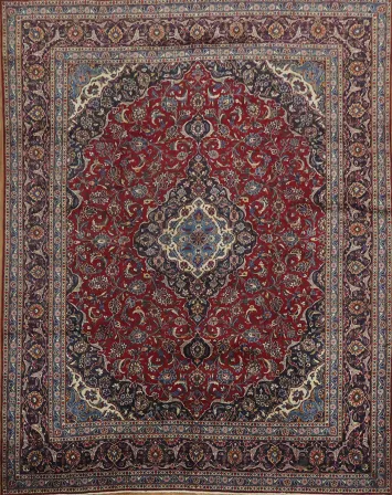 Vintage-Inspired Mashad Persian Area Rug 10x12