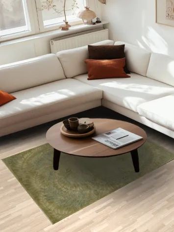 Elegant Fern Pattern Nepalese Oriental Area Rug 4x6