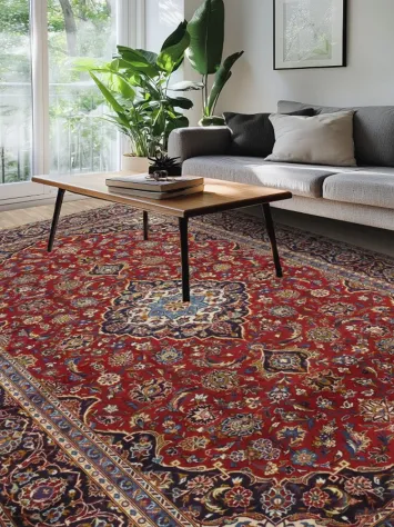 Traditional Kashan Persian Area Rug 9x13