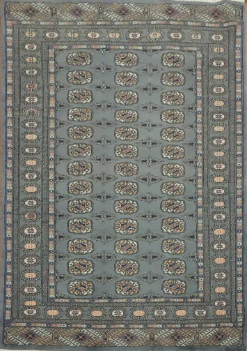 Stunning Blue Oriental Bokhara Area Rug 4x6