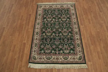 Traditional Luxury Green Chinese Rug with Detailed Patterns for Sophisticated Spaces 4x6