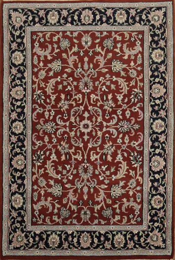 Traditional Red and Black Persian Style Rug for Home Decor 4x6