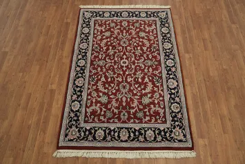 Traditional Red and Black Persian Style Rug for Home Decor 4x6