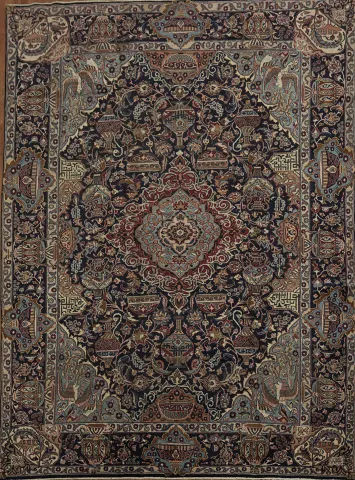 Vintage-style Kashmar Persian Area Rug 9x13