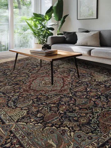 Vintage-style Kashmar Persian Area Rug 9x13