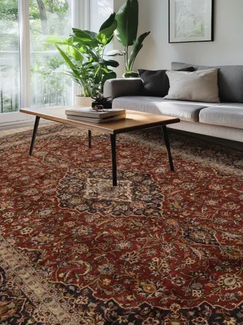 Traditional Patterned Mashad Persian Large Rug 10x14