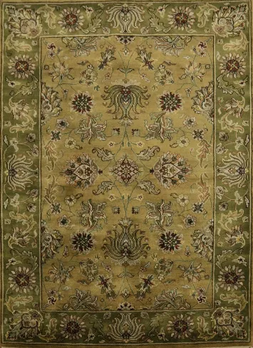 Classic Vegetables Dye  Oriental Floral Wool Agra Rug 4x6