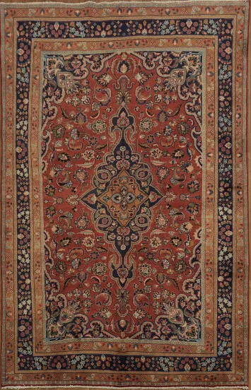 Vintage Mashad Persian Area Rug 6x10