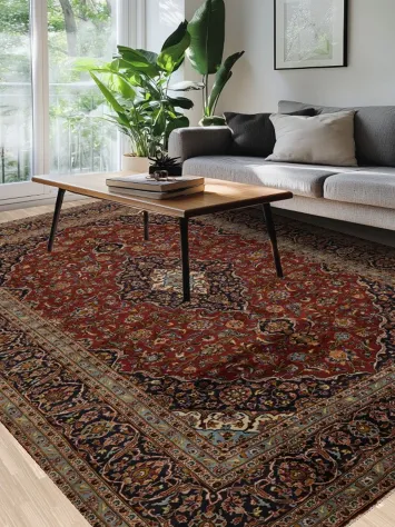 Luxurious Red Kashan Persian Area Rug 8x11