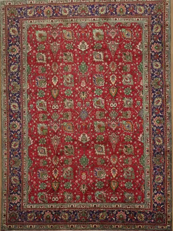 Traditional All-Over Floral Tabriz Persian Area Rug 10x13
