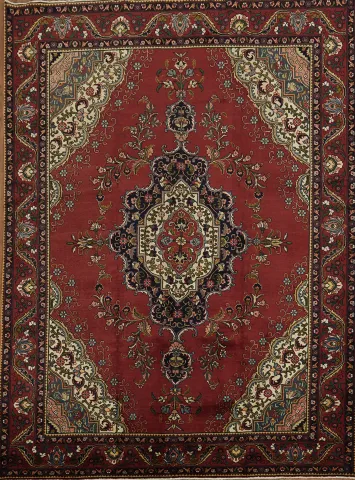 Elegant Vintage Red Tabriz Persian Area Rug 10x13