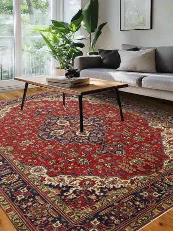 Traditional Red Tabriz Persian Area Rug 8x11