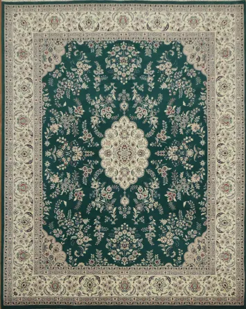 Exquisite Emerald Floral Traditional Kashan Oriental Area Rug 8x10