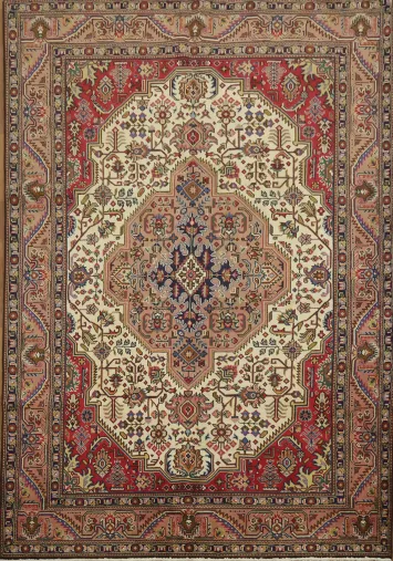 Vintage Inspired Tabriz Persian Area Rug 7x9