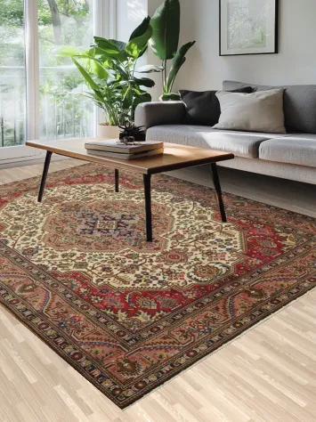 Vintage Inspired Tabriz Persian Area Rug 7x9