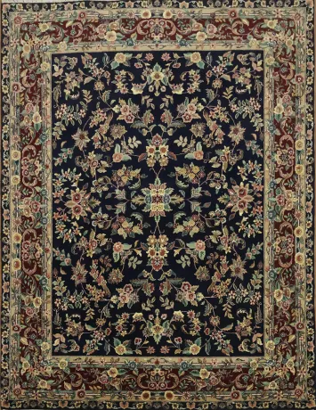 Luxurious Black Traditional Aubusson Oriental Area Rug 8x10