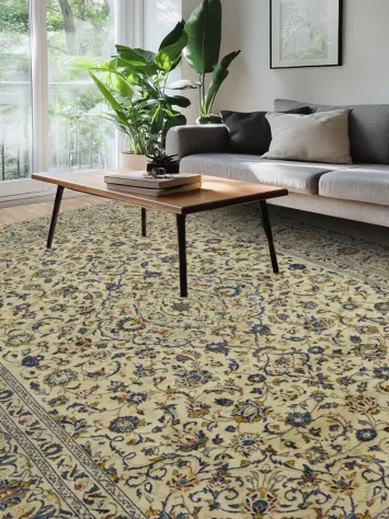 Elegant Persian Floral Kashan Persian Area Rug 9x13