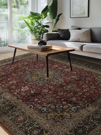 Classic Medallion Kashmar Persian Floral Area Rug 8x11