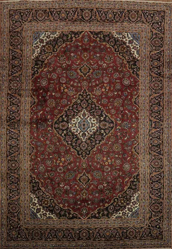 Elegant Red Kashan Persian Area Rug 9x14