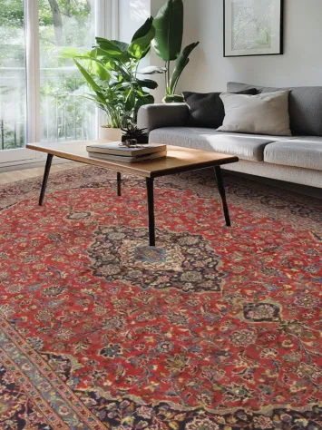 Elegant Red Mashad Persian Area Rug 10x13