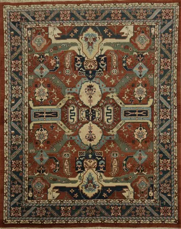 Traditional Classic Vegetable-Dye Traditional Heriz Persian Area Rug 8x10