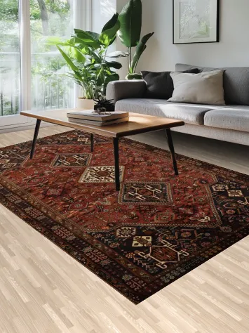 Classic Persian-Inspired Vegetable Dye Shiraz Persian Area Rug 6x9