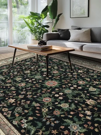 Intricate Floral Elegance: Traditional Kashan Oriental Area Rug 10x14