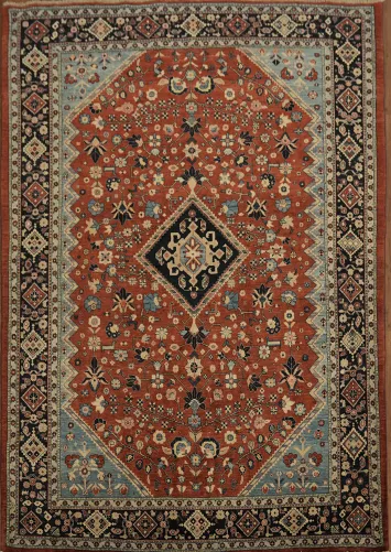Traditional Vegetable-Dye Shiraz-Kashkoli Persian Area Rug 6x8