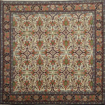 Elegant Floral Traditional Vegetable-Dye Bidjar Persian Area Rug 7x7