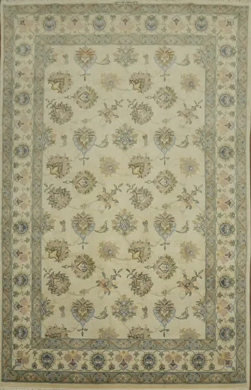 Elegant Floral Traditional Vegetable-Dye Tabriz Persian Area Rug 6x10
