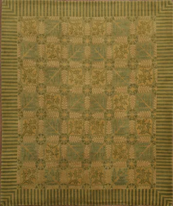 Decorative Vegetables Dye Wool Nepalese Area Rug 8x10