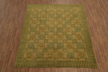 Decorative Vegetables Dye Wool Nepalese Area Rug 8x10