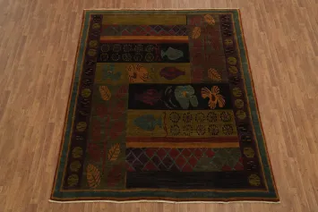 Intricately Designed Gabbeh Oriental Area Rug 8x10