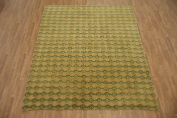 Vegetables Dye Geometric Wool Nepalese Rug 8x10