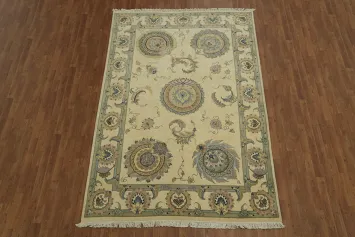 Elegant Floral Tabriz Persian Area Rug 7x10
