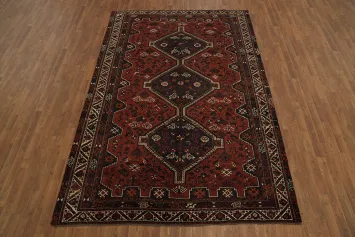 Elegant Vintage Red Qashqai Persian Area Rug 7x10