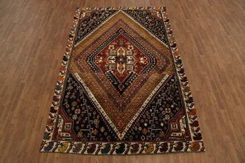 Artful Luxury: Exquisite Vegetable Dye Qashqai Persian Area Rug 6x10