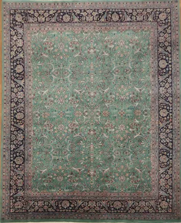 Luxurious Green Traditional Kashan Oriental Area Rug 8x10
