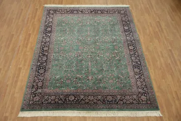 Luxurious Green Traditional Kashan Oriental Area Rug 8x10